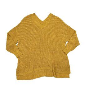 Gibson Latimer Sweater Loose Knit Pullover Mustard Yellow Oversized Plus 2X